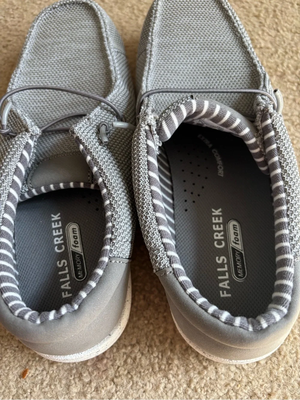 Falls Creek Men’s Gray Knit Slip-On Loafers